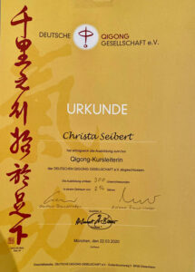 Qigong Urkunde